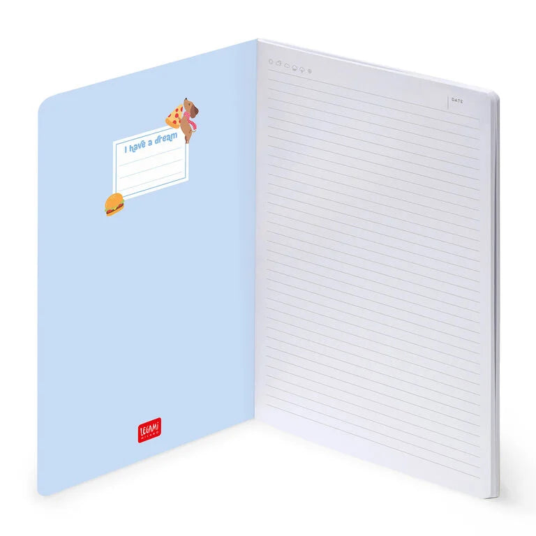 Caderno Grande B5 Pautado  Cão Salsicha Legami