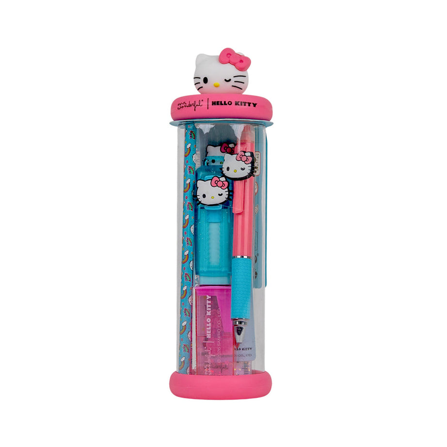 Estojo com Conjunto de Papelaria Hello Kitty Mr.Wonderful