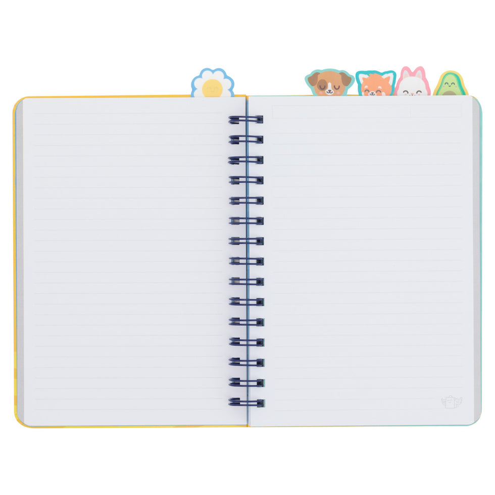 Caderno A5 Espiral Pautado Separadores "Para Grandes Metas Grandes Planos" Mr.Wonderful