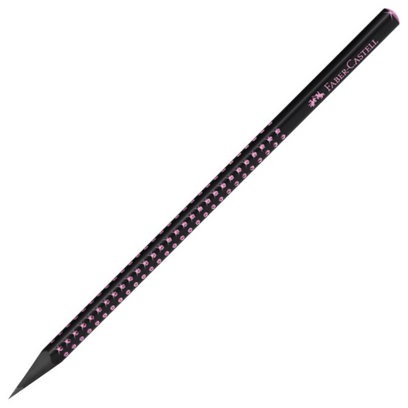 Lápis Sparkle Midnight Rosa Faber-Castell com Madeira Preta