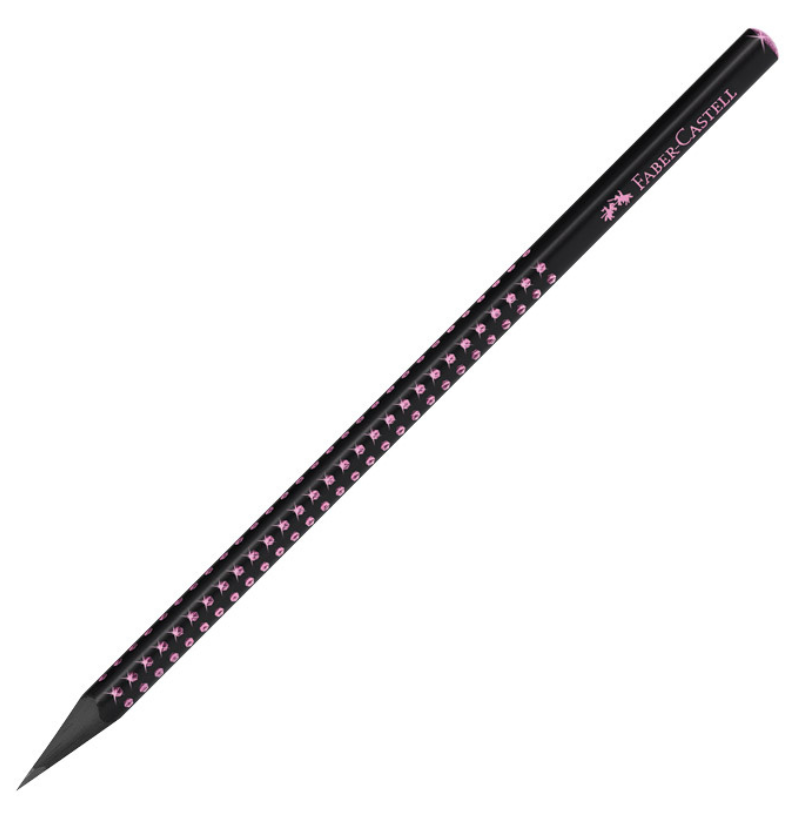 Lápis Sparkle Midnight Rosa Faber-Castell com Madeira Preta