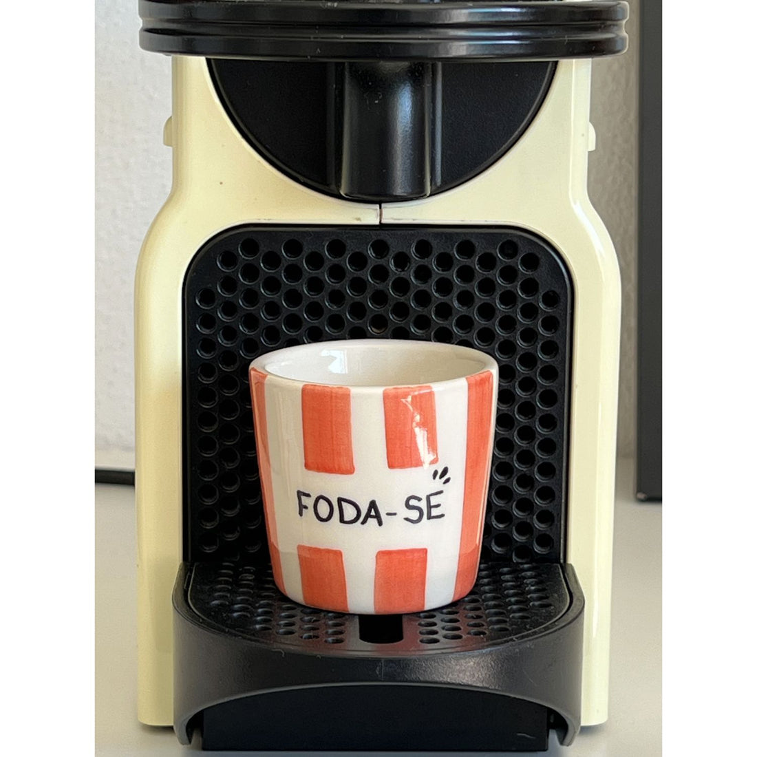 Copo Café "Foda-se" e Marcador de Livros Listrados
