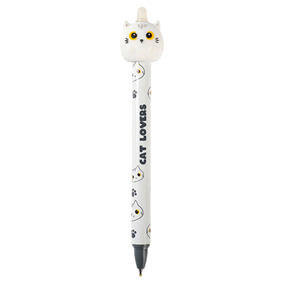 Caneta Apagável Gato Branco 3D Itotal