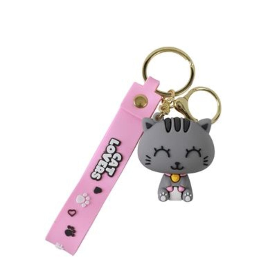 Porta Chaves Gato Cinza