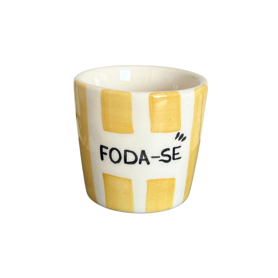 Copo Café "Foda-se" e Marcador de Livros Listrados