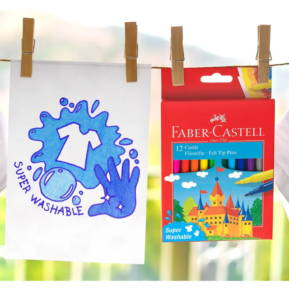 Conjunto 12 Marcadores "Super Laváveis" Faber-Castell