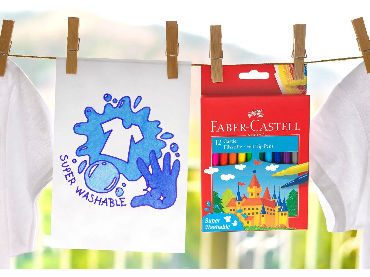Conjunto 12 Marcadores "Super Laváveis" Faber-Castell