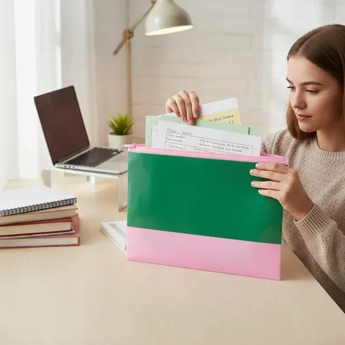 Porta Documentos A4 com Fecho Zip