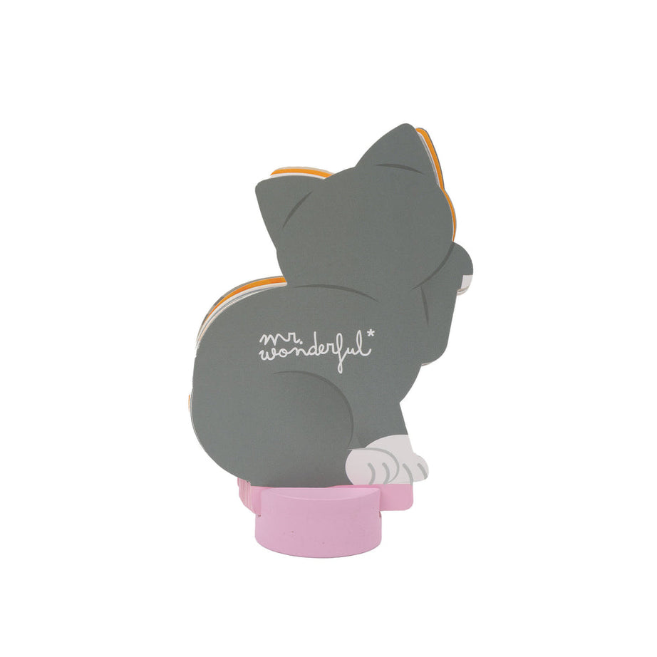 Calendário de Secretária 2026 com Base - CAT-lendar Cinza Mr.Wonderful