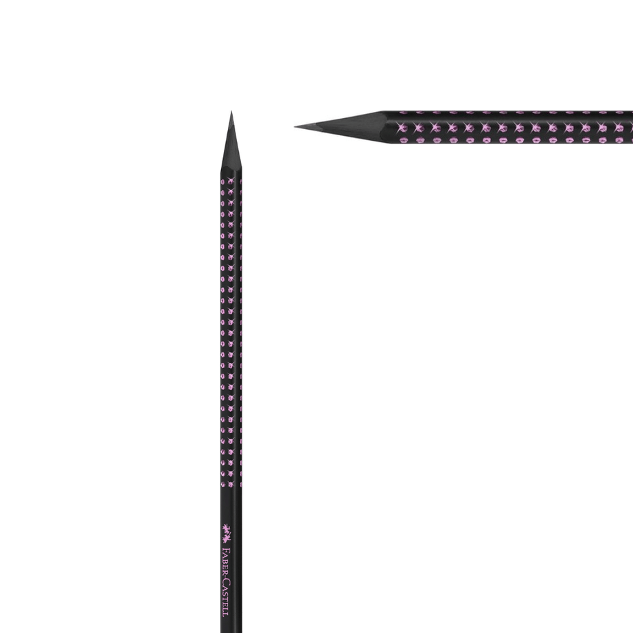 Lápis Sparkle Midnight Rosa Faber-Castell com Madeira Preta
