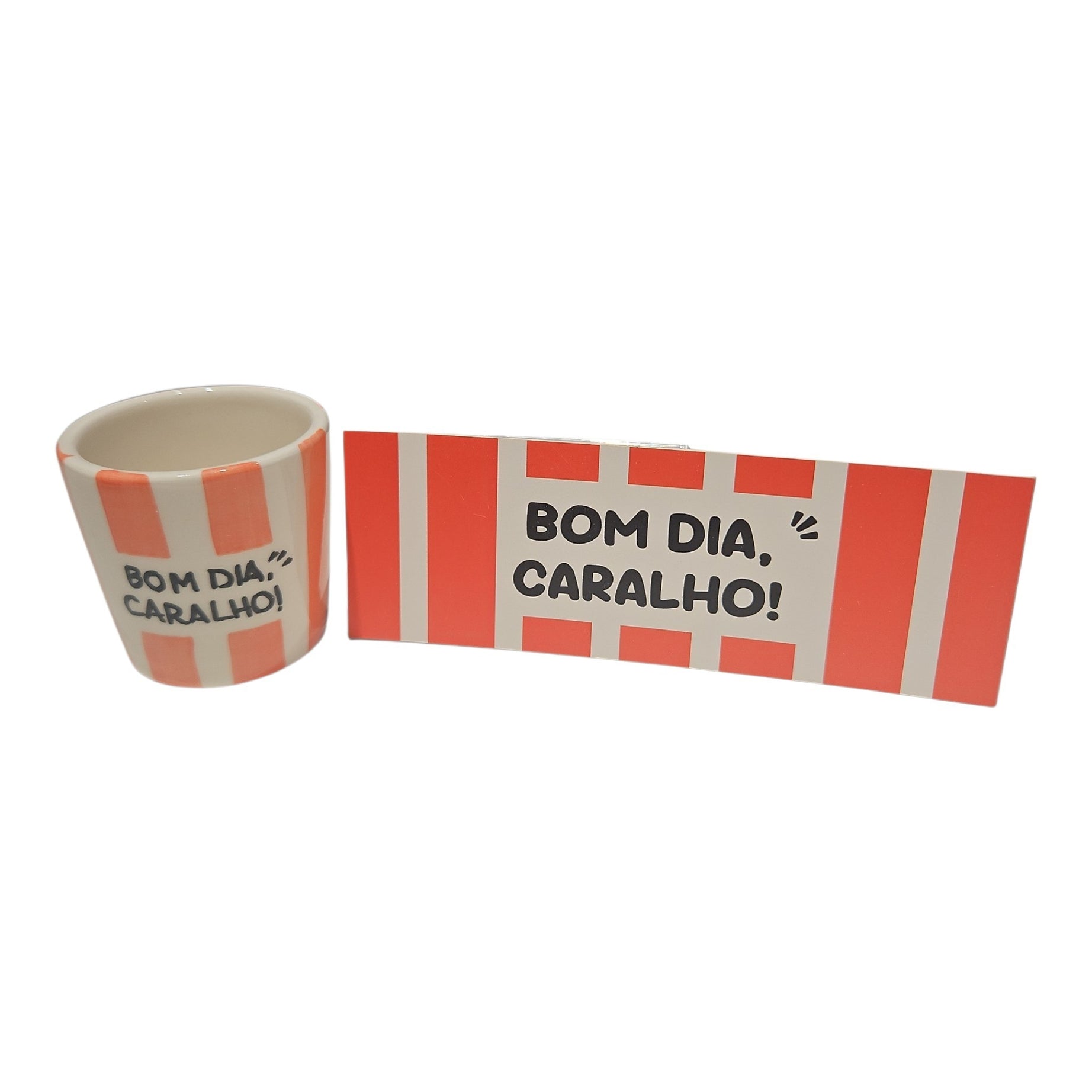 Copo Café "Bom Dia Caralho" e Marcador de Livros Listrados