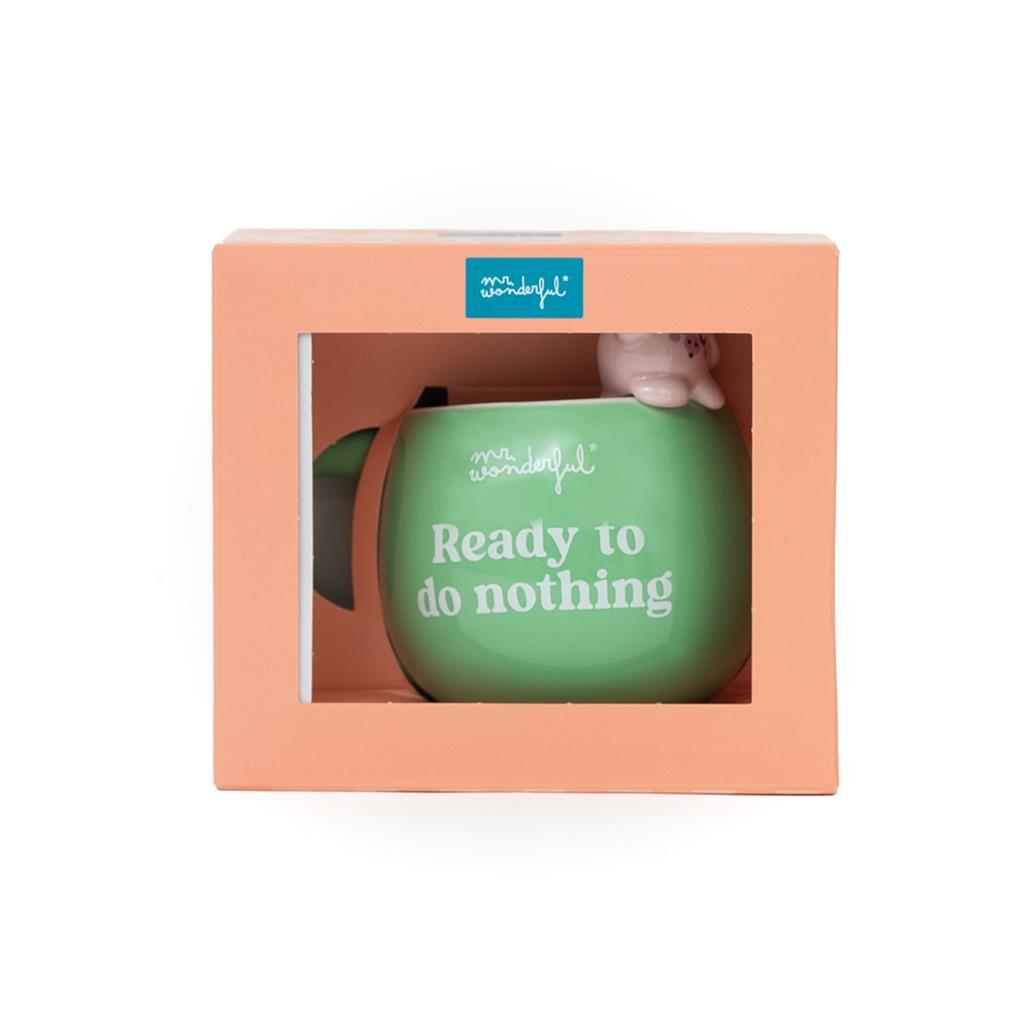 Caneca 3D Porco Lazy "Ready to do nothing" Mr.Wonderful