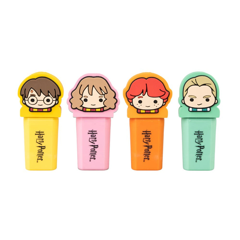 Conjunto 4 Sublinhadores Harry Potter com Tampas em 3D