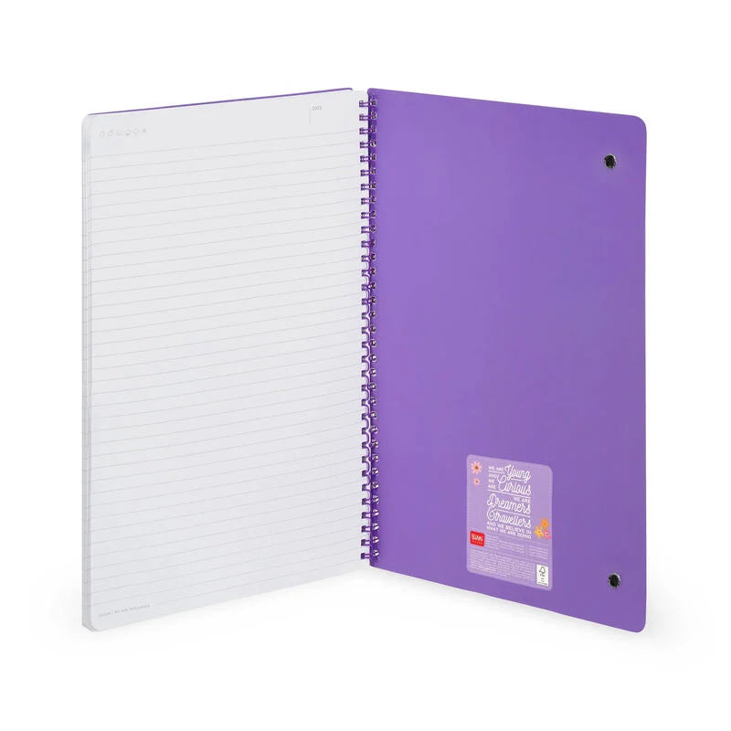 Caderno A4 Pautado Espiral Flores Legami