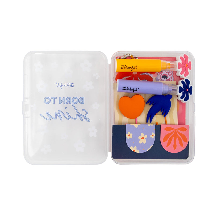 Kit de Papelaria e para Decorar Agenda Mr.Wonderful "Born to Shine"
