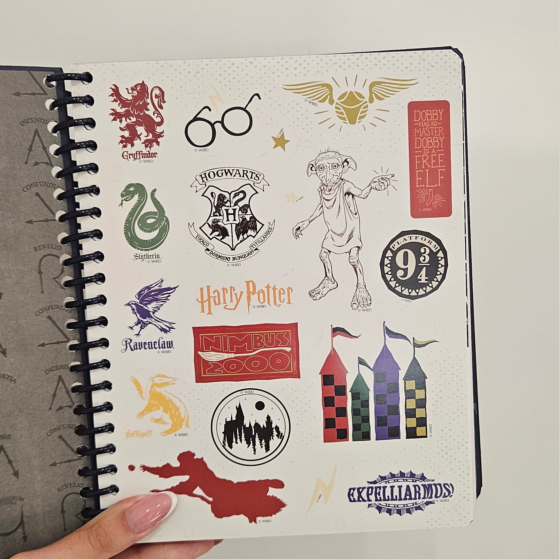 Caderno A5 em Espiral Quadriculado Harry Potter com Autocolantes e Envelope