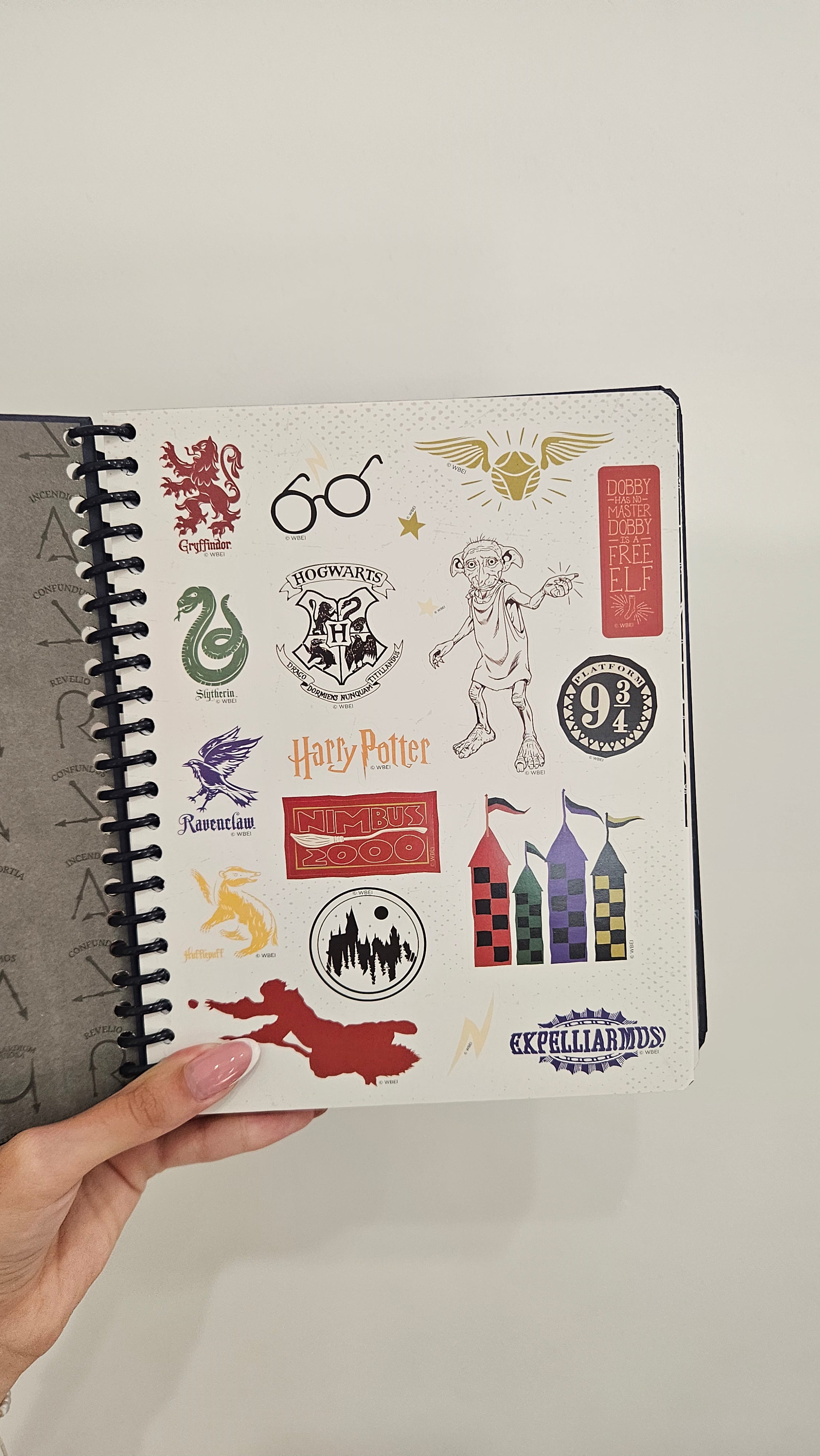 Caderno A5 em Espiral Quadriculado Harry Potter com Autocolantes e Envelope