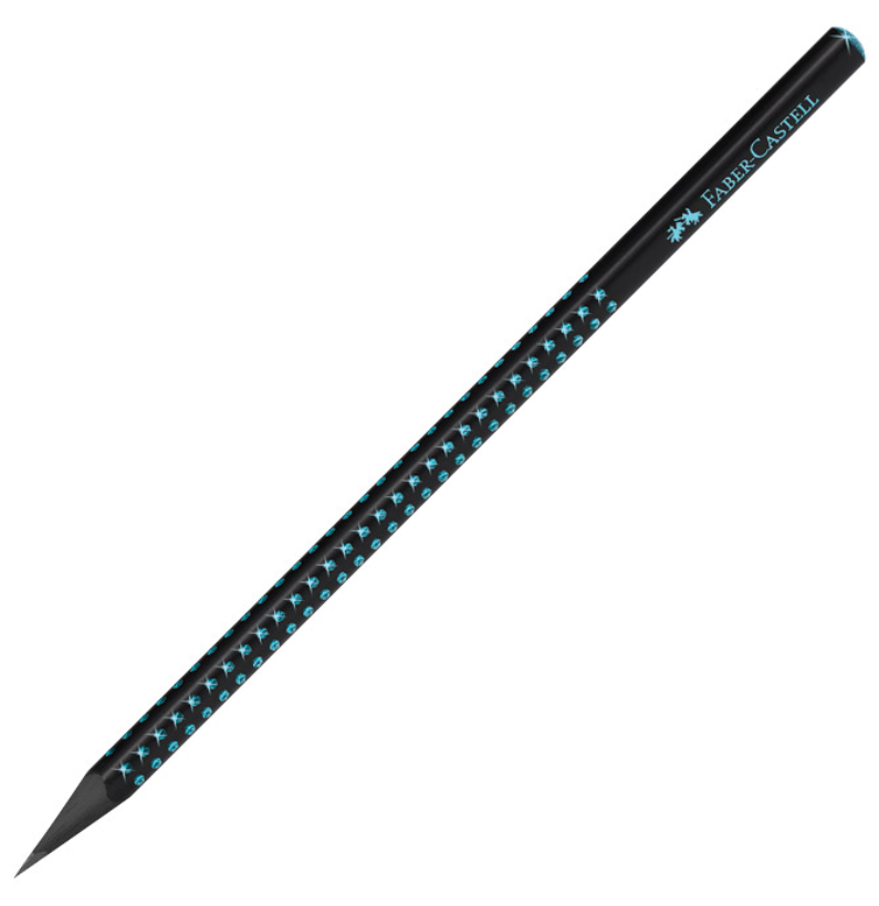 Lápis Sparkle Midnight Azul Faber-Castell com Madeira Preta
