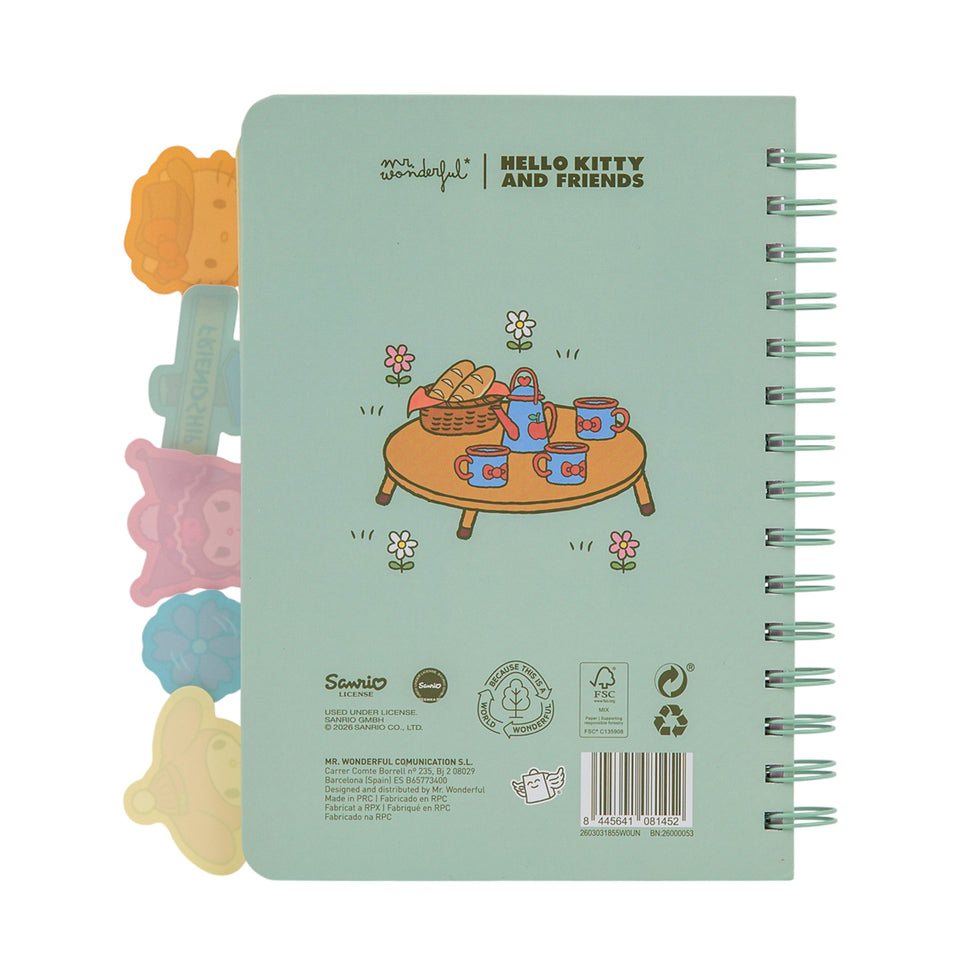 Caderno A5 com Separadores Hello Kitty & Friends Mr.Wonderful
