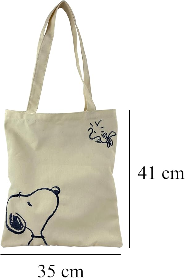 Totte Bag Snoopy com Bordado e Estampado Banda Desenhada