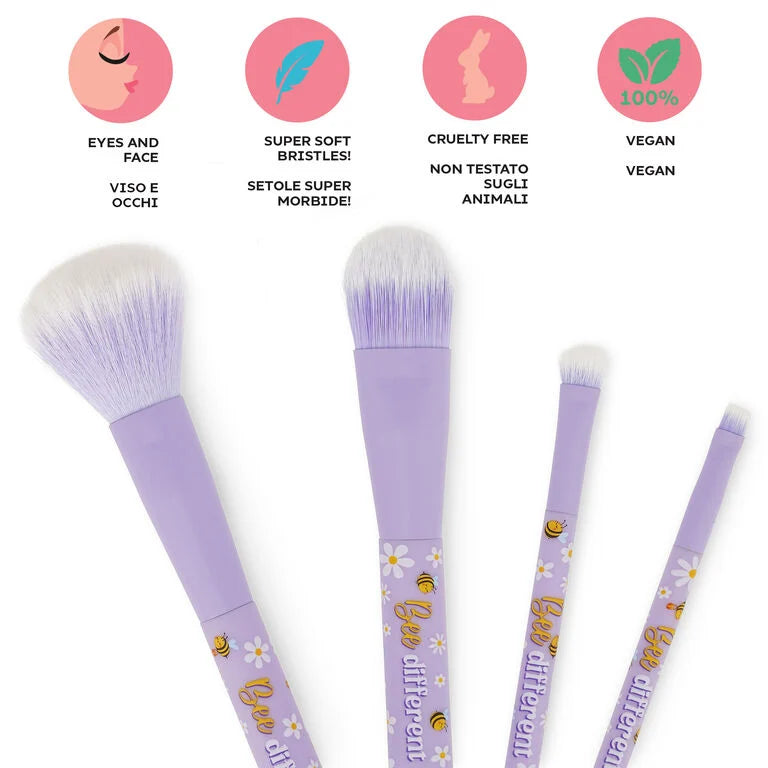 Conjunto 4 Pincéis Maquiagem Abelha Legami