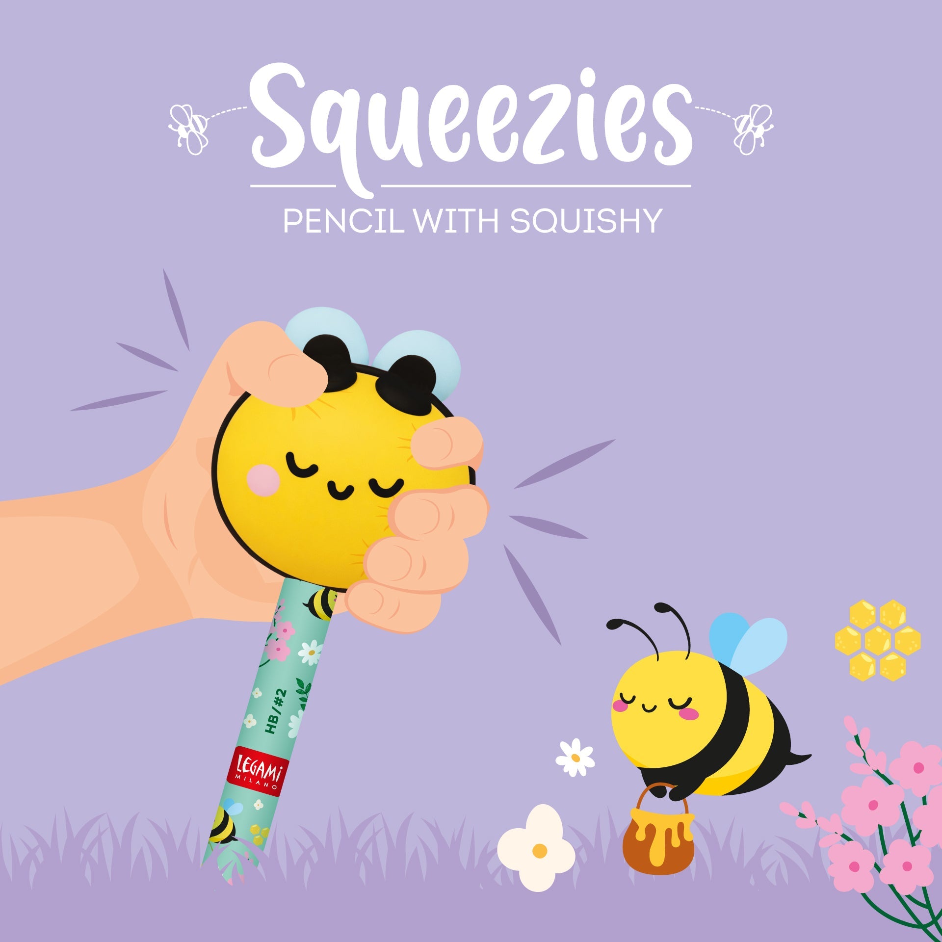 Lápis HB com Abelha Squishy Legami