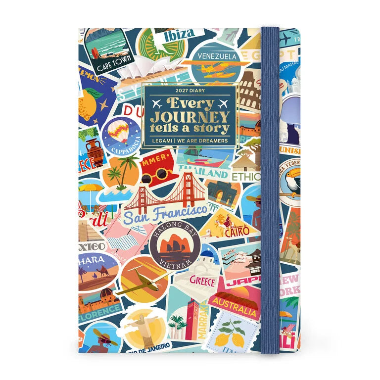 Agenda Semanal 2027 Viagens Stickers Legami