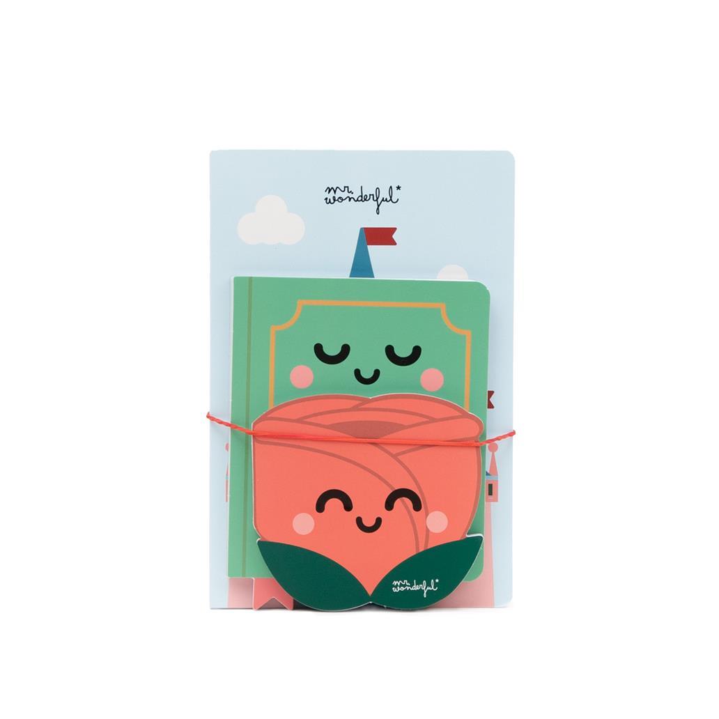 Conjunto 3 Cadernos/Blocos Notas Dia do Livro e a Rosa Mr.Wonderful