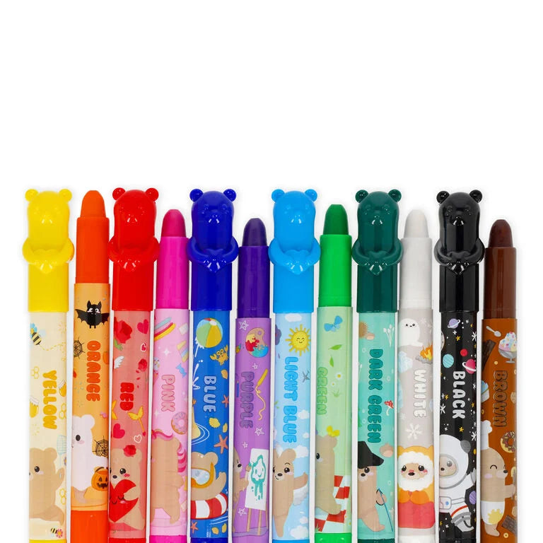 Conjunto 12 Lápis de Cera Giratórios Ursinho Legami