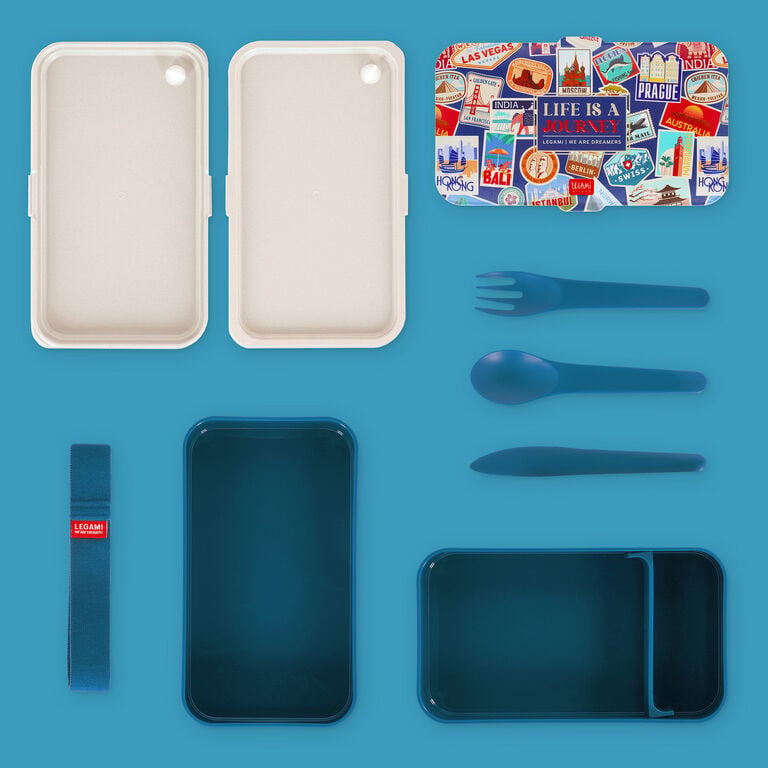 Caixa de Almoço com Divisórias Travel Stickers Legami