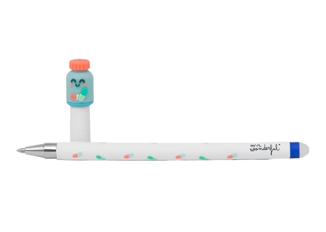Conjunto 3 Canetas Apagáveis Tema Saúde Mr.Wonderful