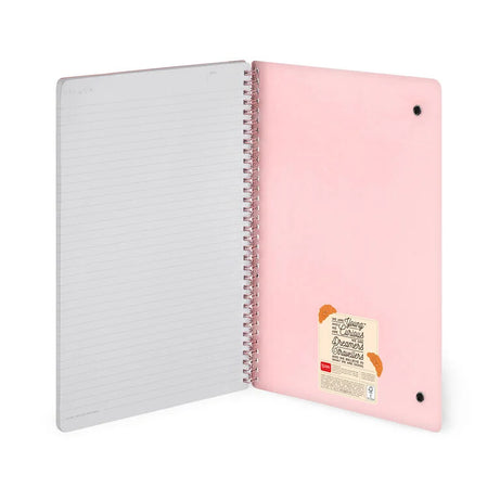 Caderno A4 em Espiral Pautado com Folha de Autocolantes Croissant Legami