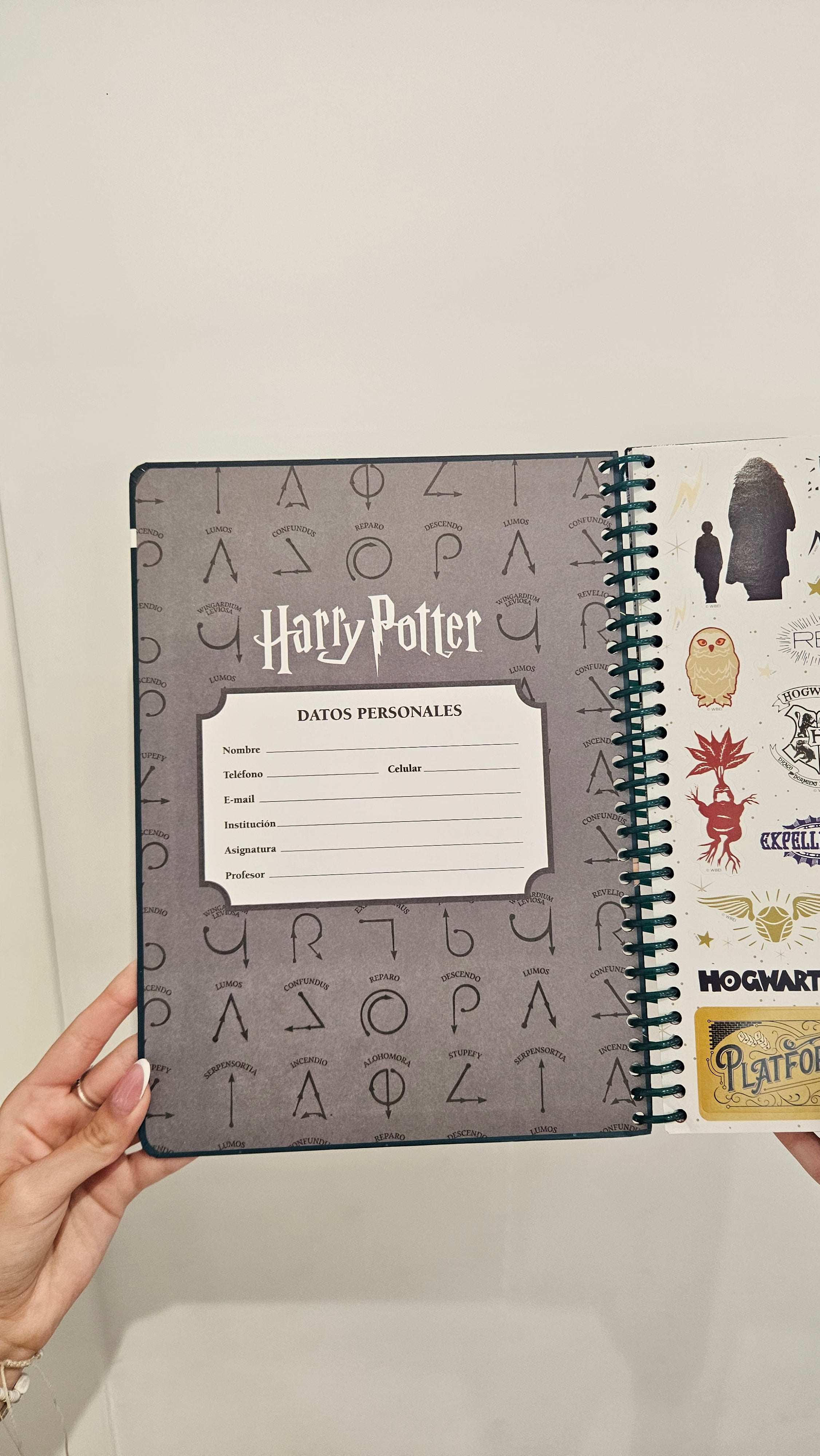 Caderno A4 em Espiral Quadriculado Harry Potter com Autocolantes e Envelope