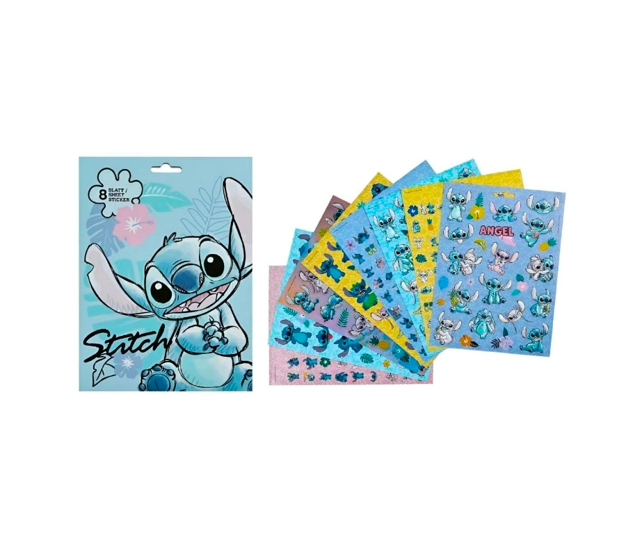 Bloco com 8 folhas de Autocolantes Stitch