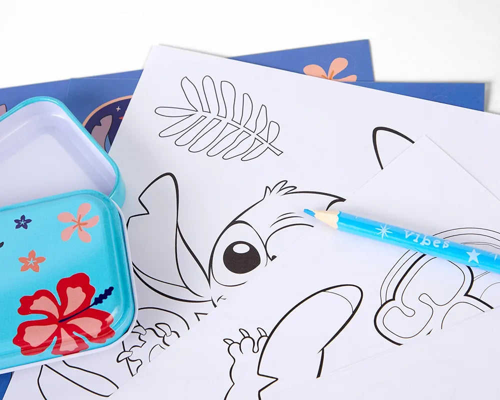 Mala com Artigos Papelaria Stitch