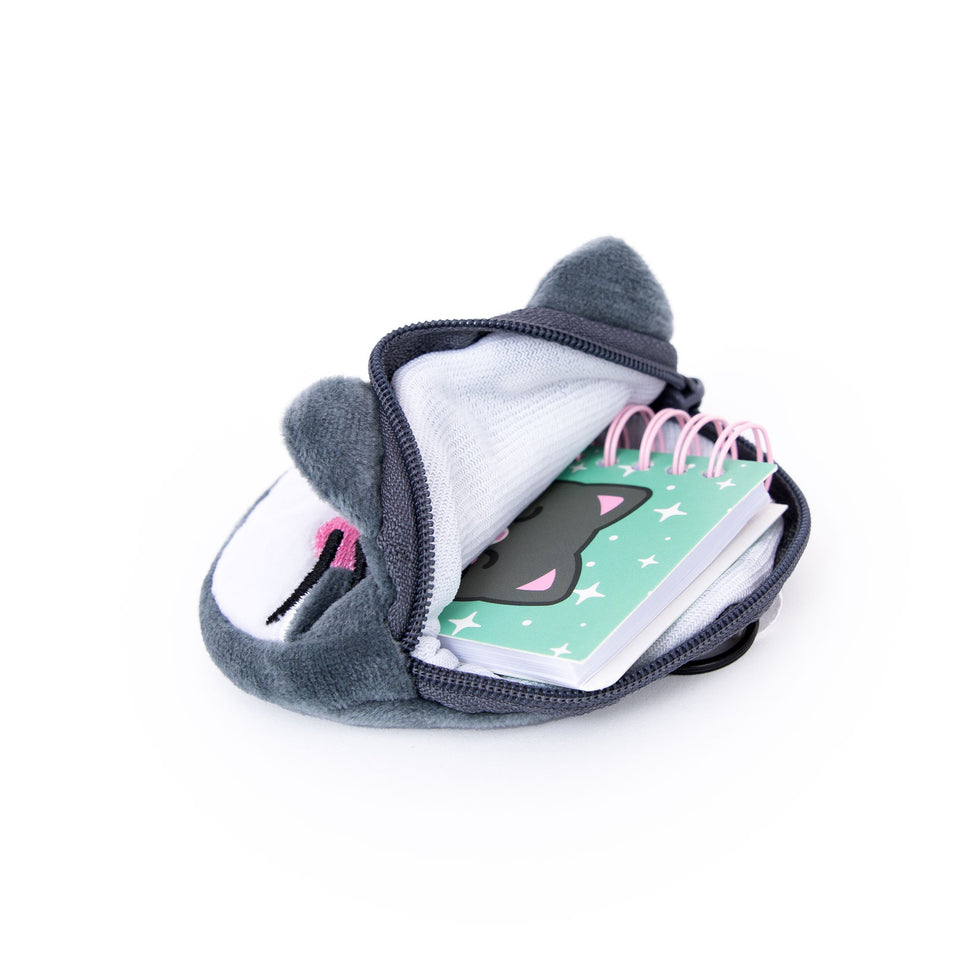 Porta Moedas Gato com Mini Caderno e Folha de Autocolantes Mr.Wonderful