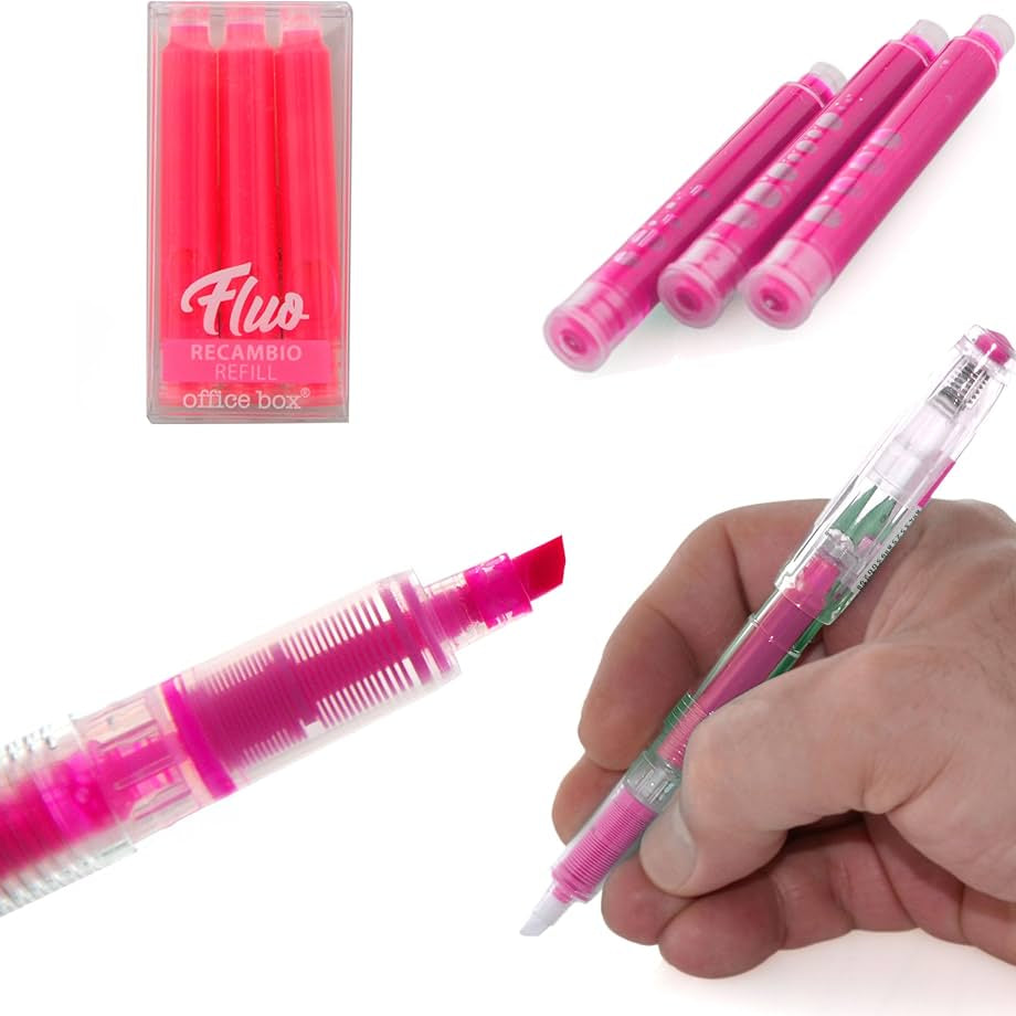 Sublinhador Recarregável Rosa Office Box