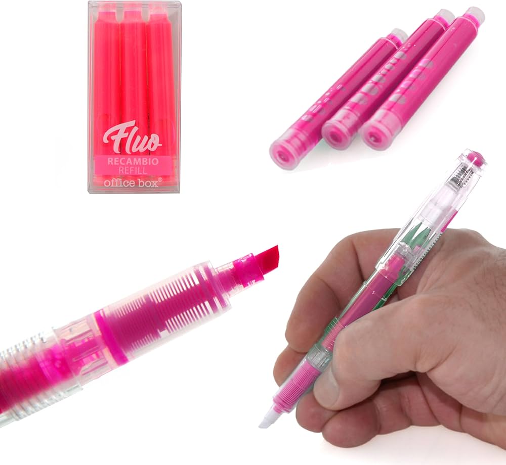 Sublinhador Recarregável Rosa Office Box