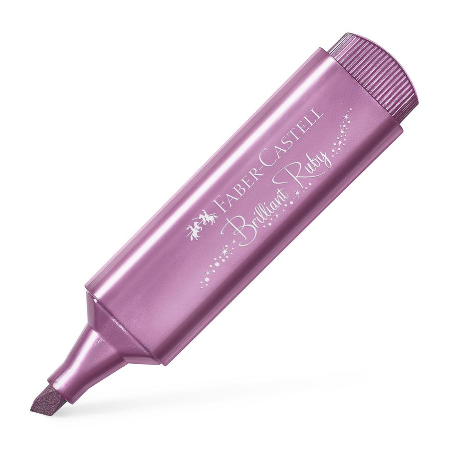 Sublinhador Metálico Rubi Brilhante com Glitter Faber-Castell