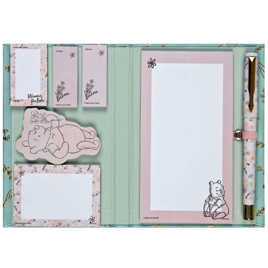 Conjunto Post Its com Caneta Winnie The Pooh