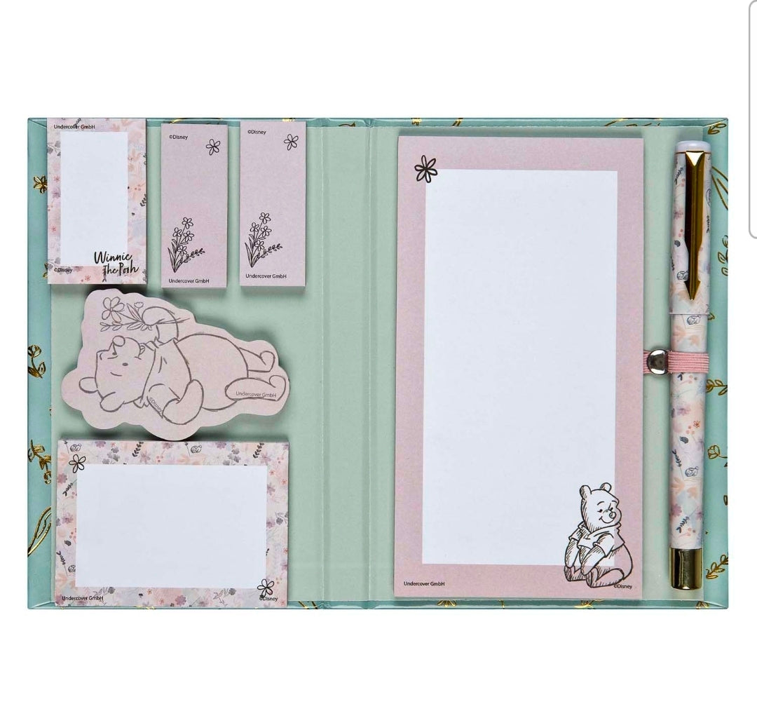 Conjunto Post Its com Caneta Winnie The Pooh
