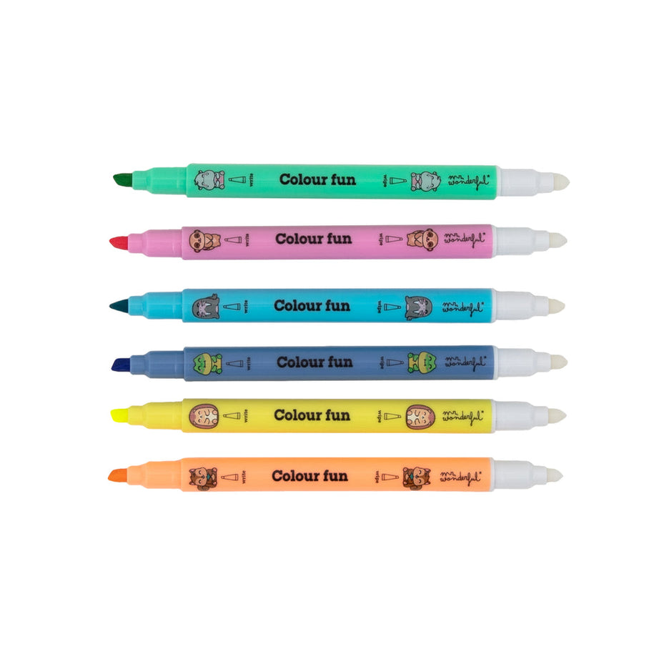Conjunto 6 Sublinhadores Apagáveis Mr.Wonderful