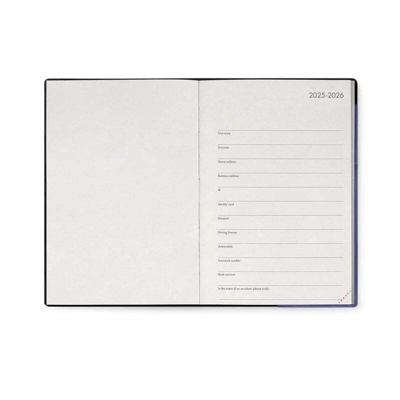 Agenda Diária 2026 Azul Marinho Legami