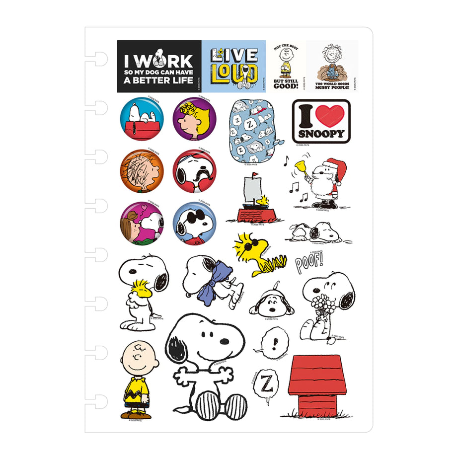 Recarga A5 com Vários Acessórios para Caderno Sistema de Discos Inteligente Snoopy