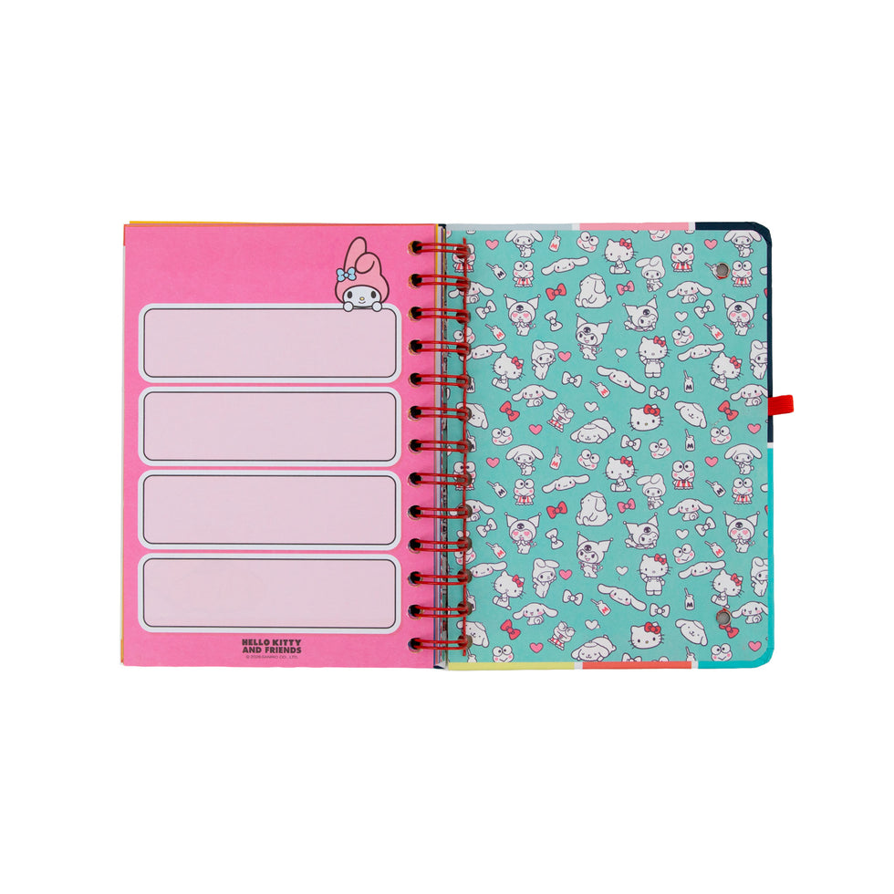 Agenda Semanal Pequena 2026/2027 Mr.Wonderful Hello Kitty & Friends com 3 Canetas Apagáveis "Somos a Melhor Equipa