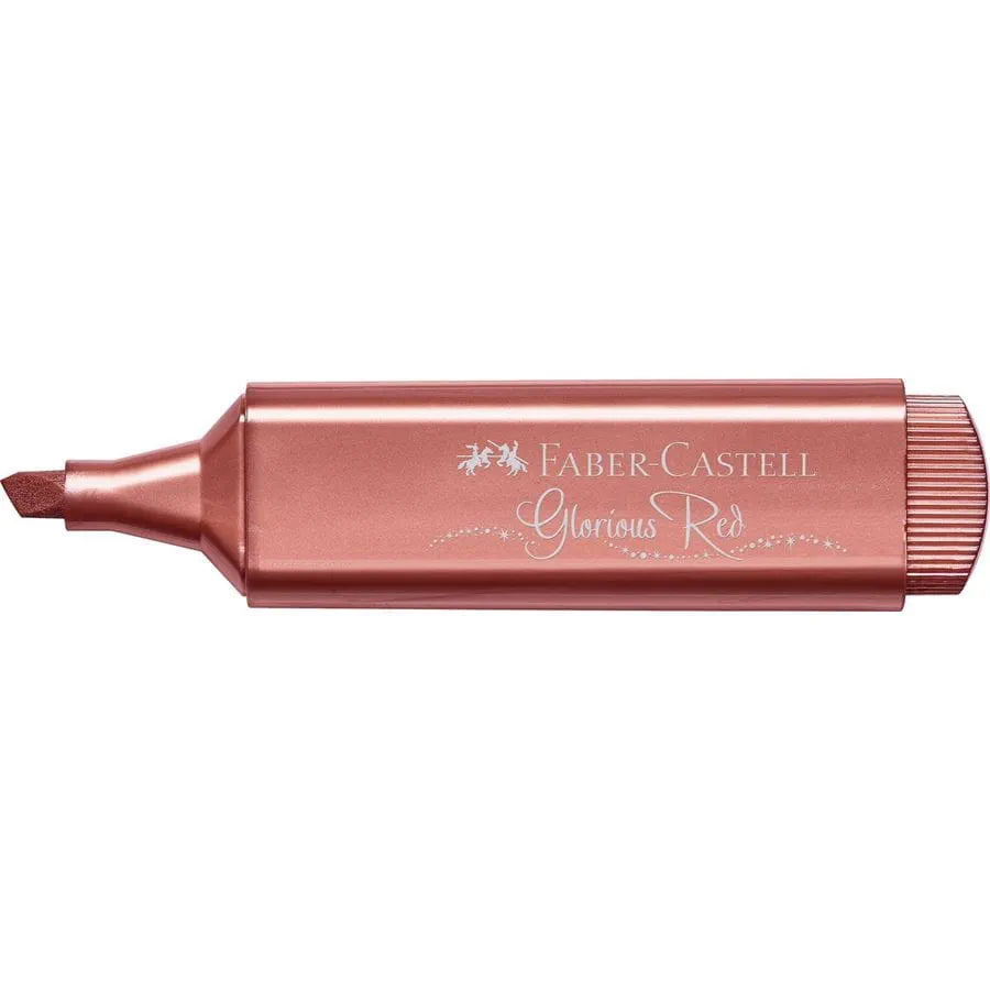 Sublinhador Metálico Vermelho Glorioso com Glitter Faber-Castell