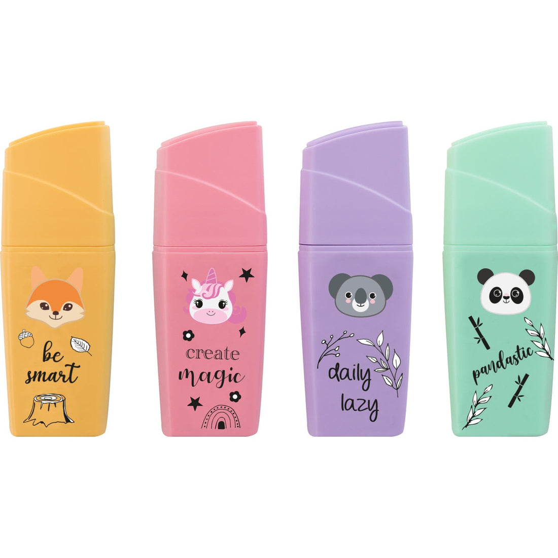 Conjunto 4 Sublinhadores Tons Pastel Animais EberhardFaber