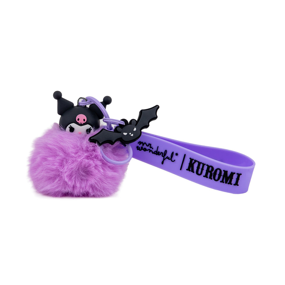 Porta Chaves com Pompom e Pendente Kuromi Mr.Wonderful