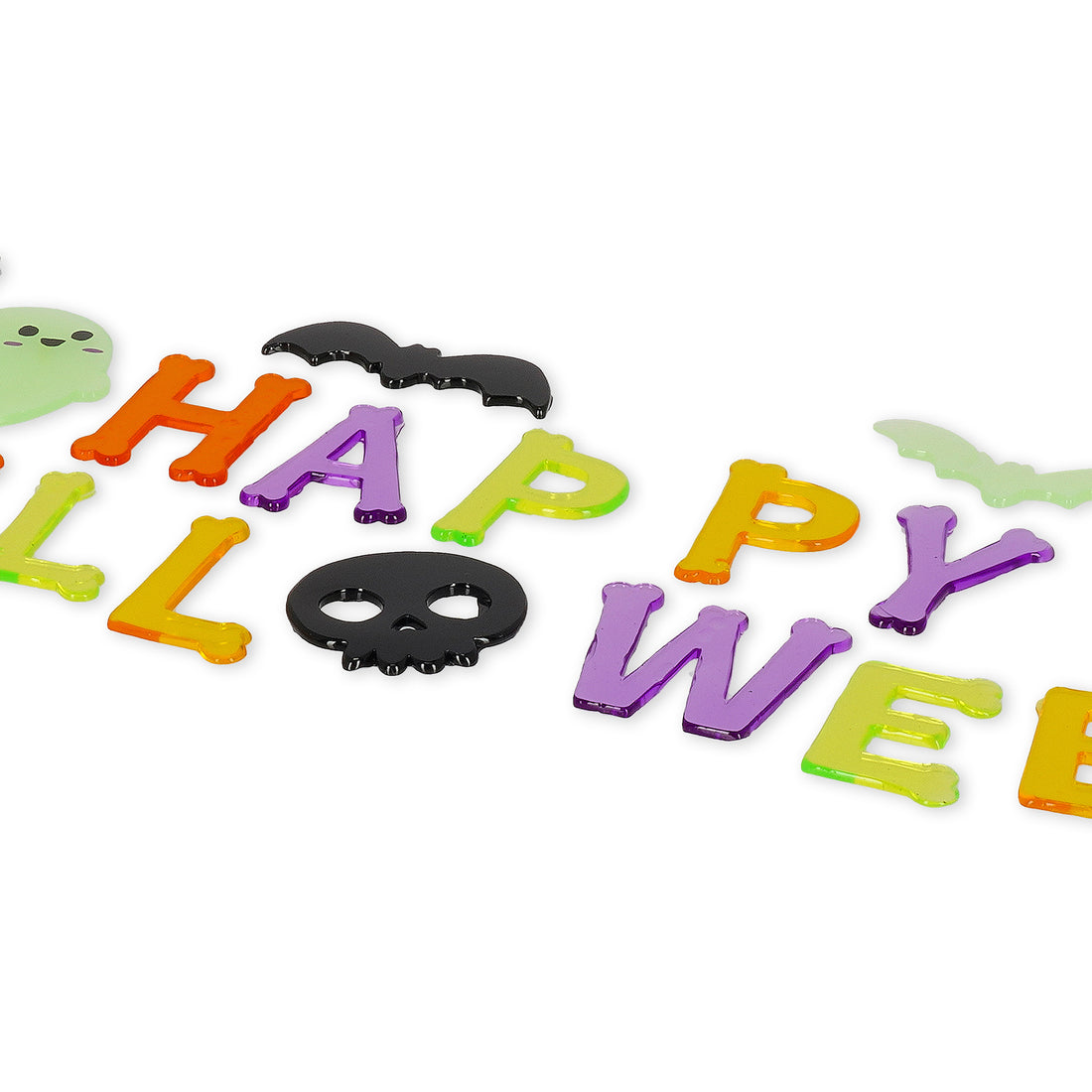Brevemente - Autocolantes Reutilizáveis em Gel para Janelas  "Happy Halloween" Brilham no Escuro (29 Peças) Legami