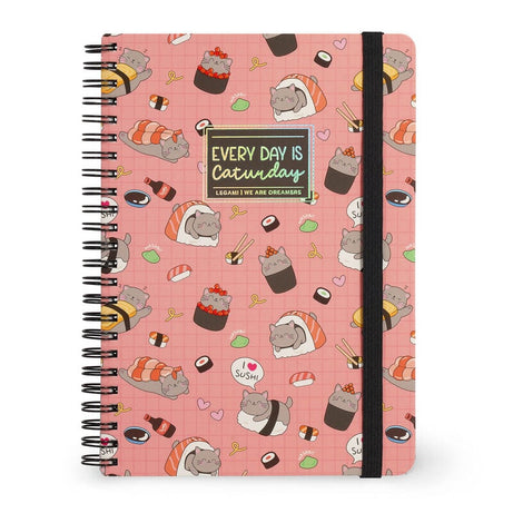 Caderno A5 Espiral Pautado Sushi Cat Legami